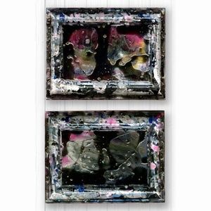 2 Framed Abstract Resin Paintings, by Kathy Morton Stanion - Secret Thoughts 1